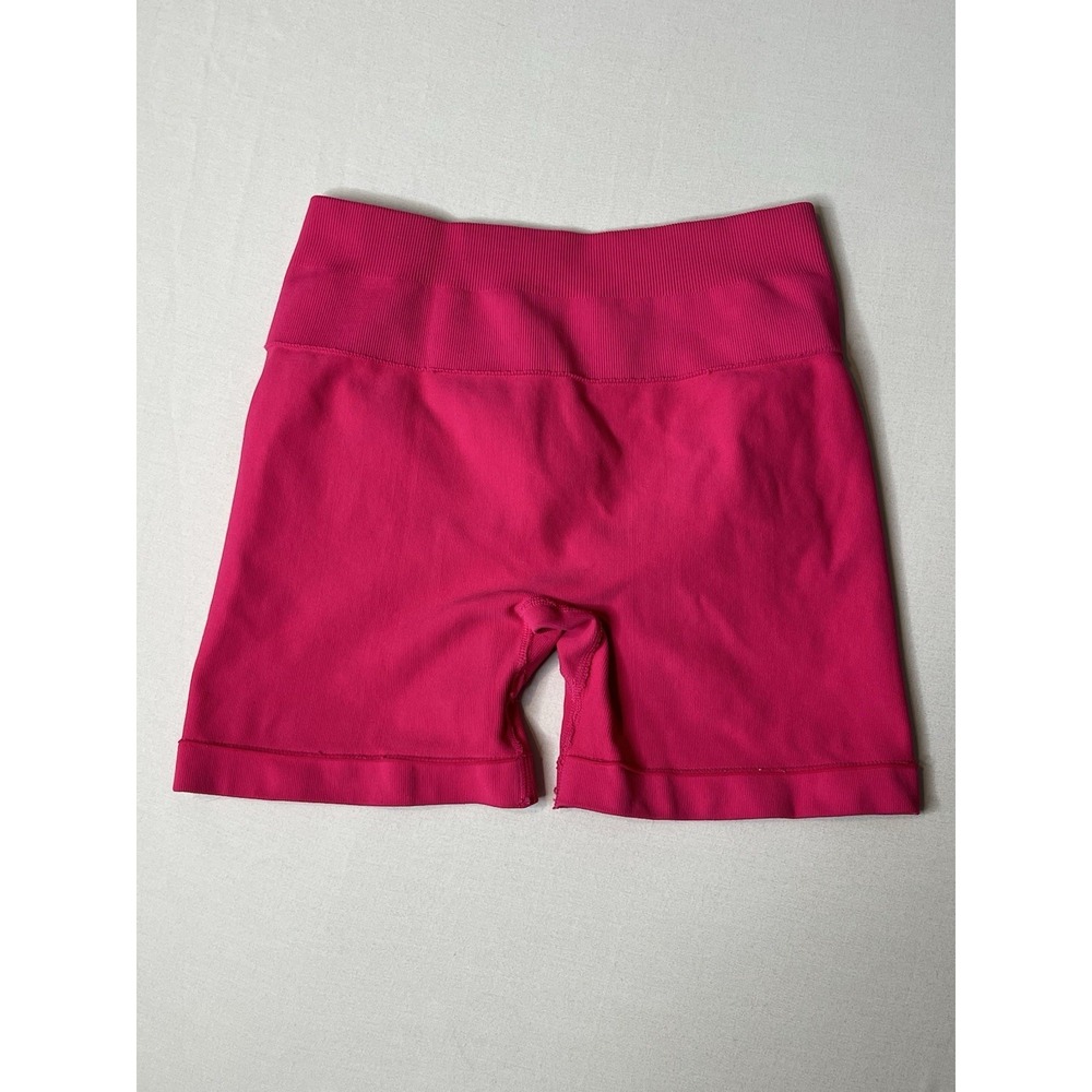 Aurola Women's Pink Workout Biker Shorts Seamless Knit Stretch No Tag Size Small